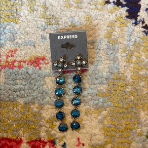 Express Blue Beaded Drop Earrings
